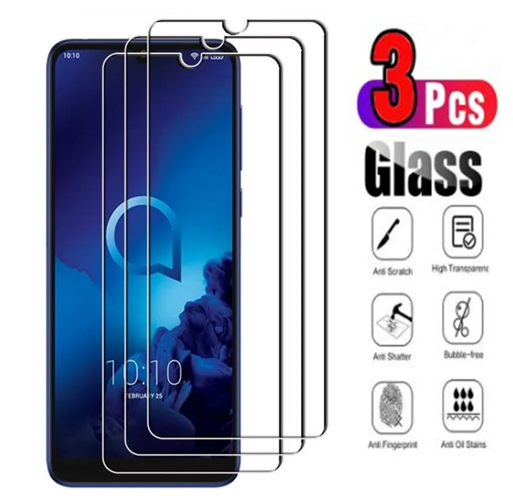 Защитное стекло для Alcatel 1 (2019) 1S 5024D 1X 5008Y 3 3L 5039D 3X 5033D, закаленное защитное покрытие для экрана, защитная пленка, 3 шт.