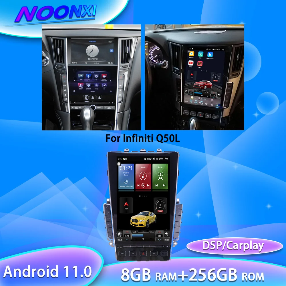 

8G+256G Android11.0 For Infiniti Q50 Q50L Q50S Q60 Car Radio Phone Stereo Bluetooth Multimedia Player GPS DVD Carplay Coche IPS