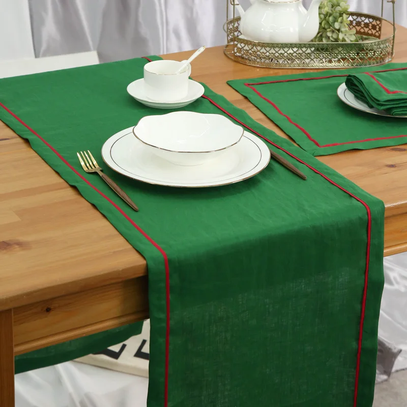 

100% льняные столовые салфетки, моющиеся полосатые тканевые салфетки с каймой, скатерти для обеденного стола, коврики, декор для загородного дома, гостиной