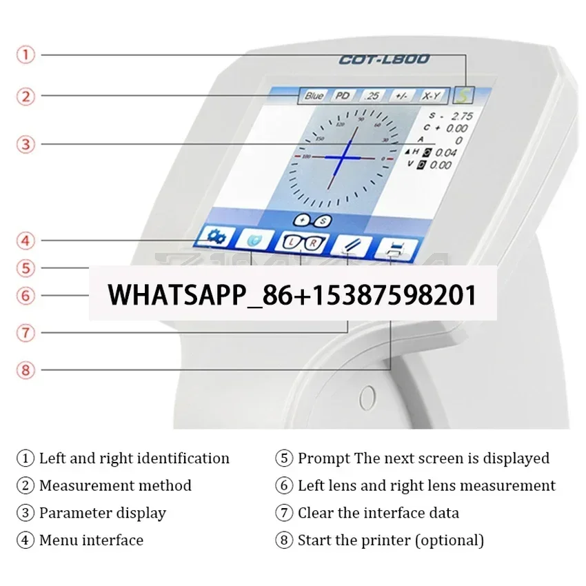 L800 автоматический линзометр оборудование для очков цифровой измеритель линз