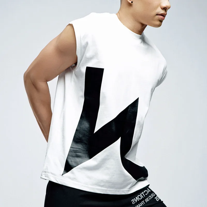 

2023 New Summer Street Casual Sports Quick-drying Muscle Tank Top Men's Gym Training Basketball Shirt Sleeveless T-shirt Tops