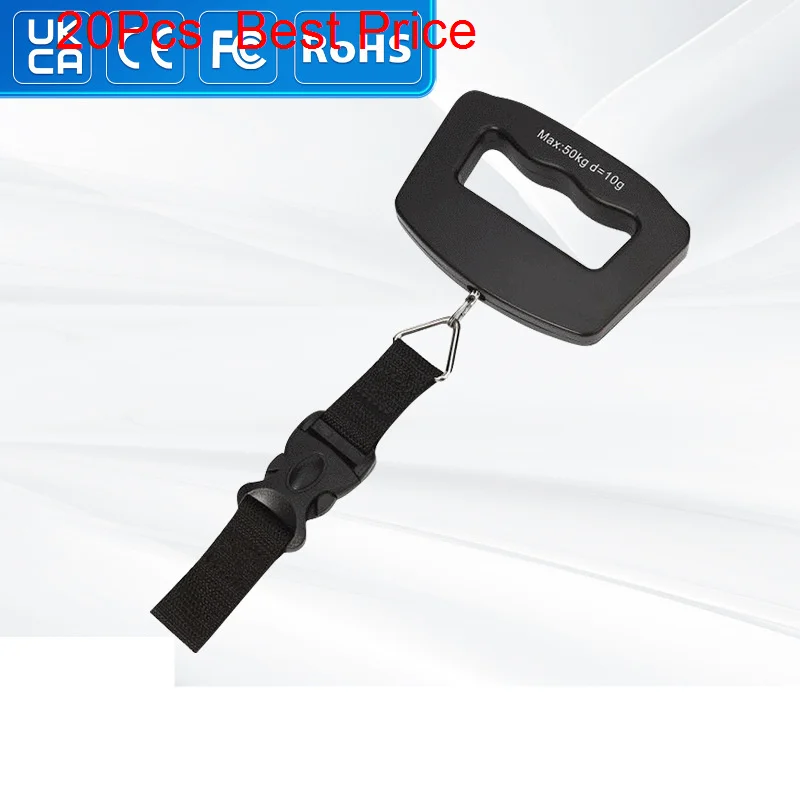 

20Pcs/lot 50kg 10g LCD Digital Luggage Belt Scales Handheld Portable Electronic Steelyard Weight Hook Hanging Scale With Strap