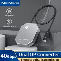 Thunderbolt 3 Dual DP Converter 8K60 Hz Projector for Apple Mac Macbook Air Pro Windows Thunderbolt DP to HDMI-Compatible