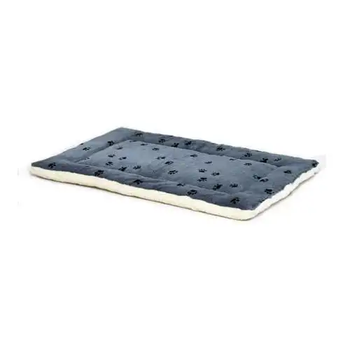 

HMTX Fleece / Blue Print Reversible Dog Bed / Crate Mat