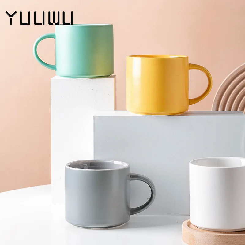 

Nordic Candy Color Mug Simple Personality Coffee Cup Holiday Small Gift Creative Ceramic Cup Office Water Cup