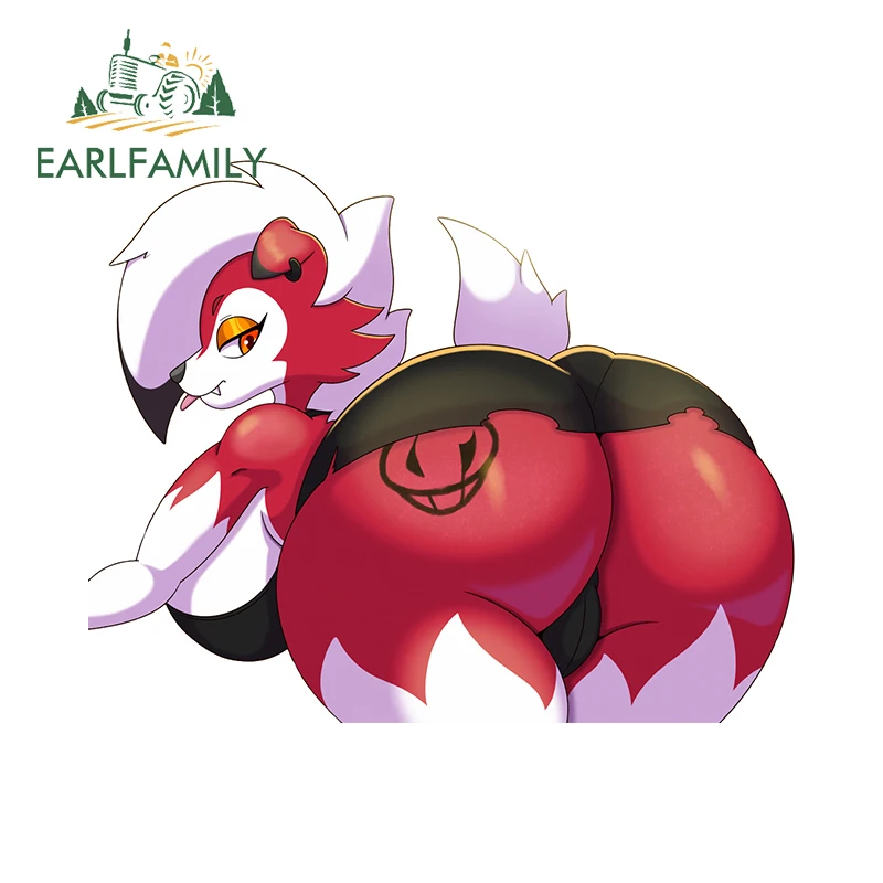 EARLFAMILY 13 см x 10 4 пушистая лиса Ahegao наклейки грудь большая задница NSFW тату Waifu