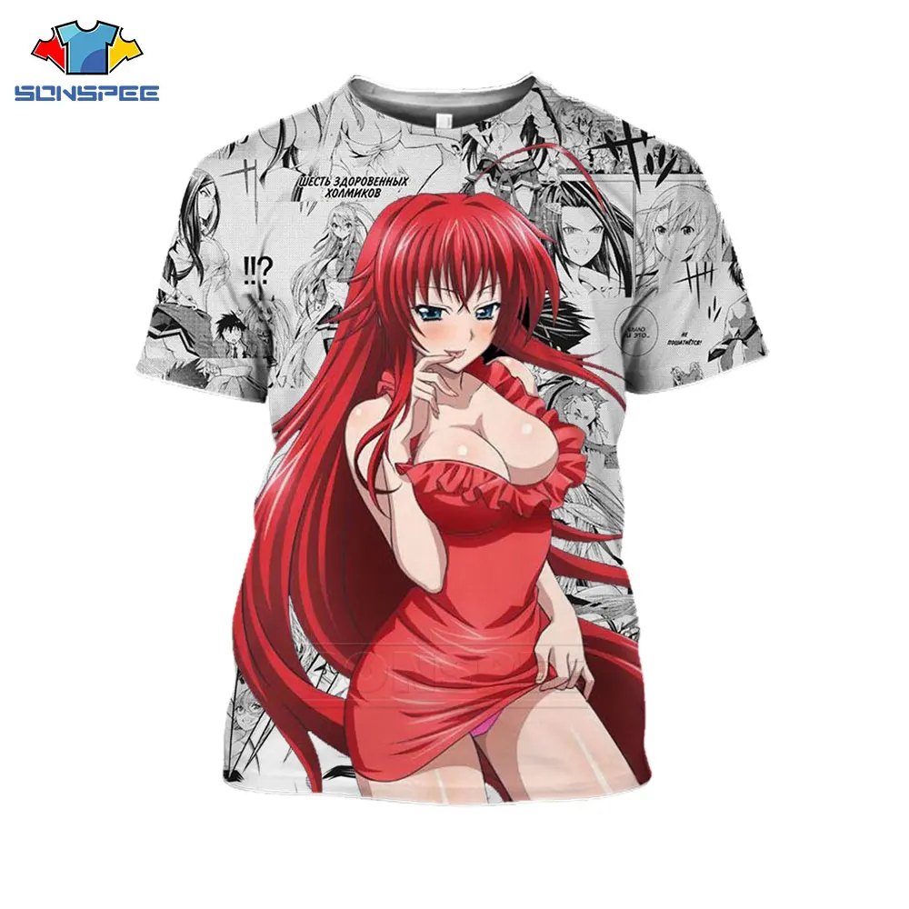 

2022 New Demon High School DxD Anime T-Shirt 3D Print Sexy Girl Shirt Rias Tee Women Oversized Hentai Short Sleeve Men T-Shirt