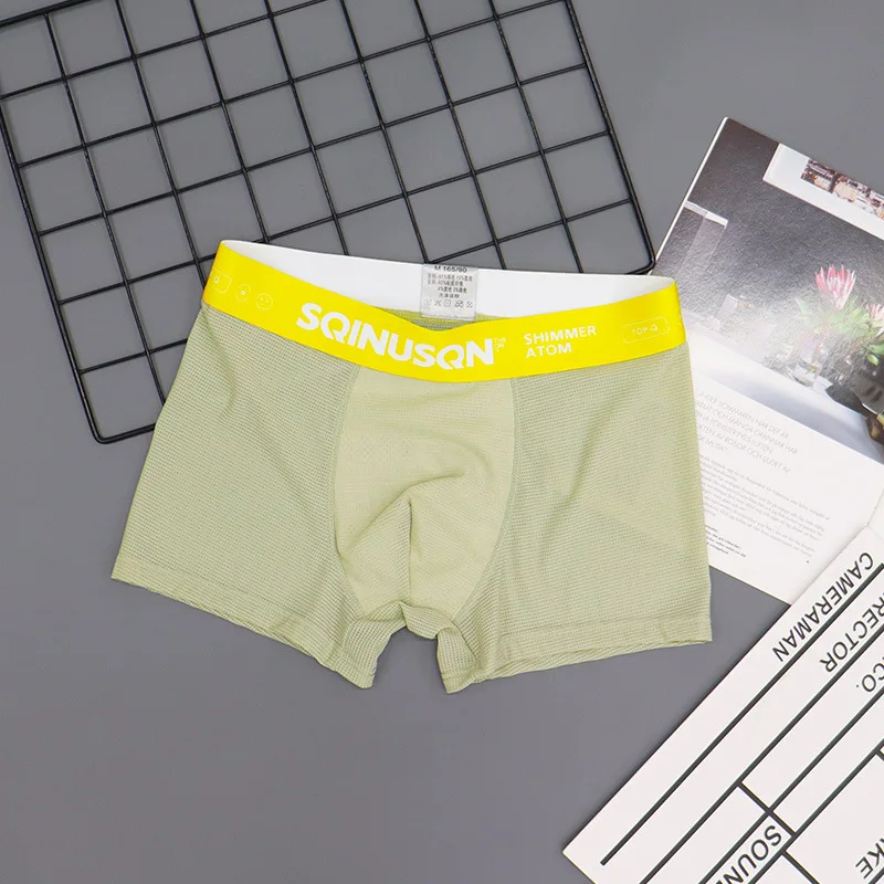 3Pcs New Style Ice Silk Boxer Mesh Breathable Men's Panties Comfortable Low Waist Underpants Summer Gym Underwear Boxers for Boy