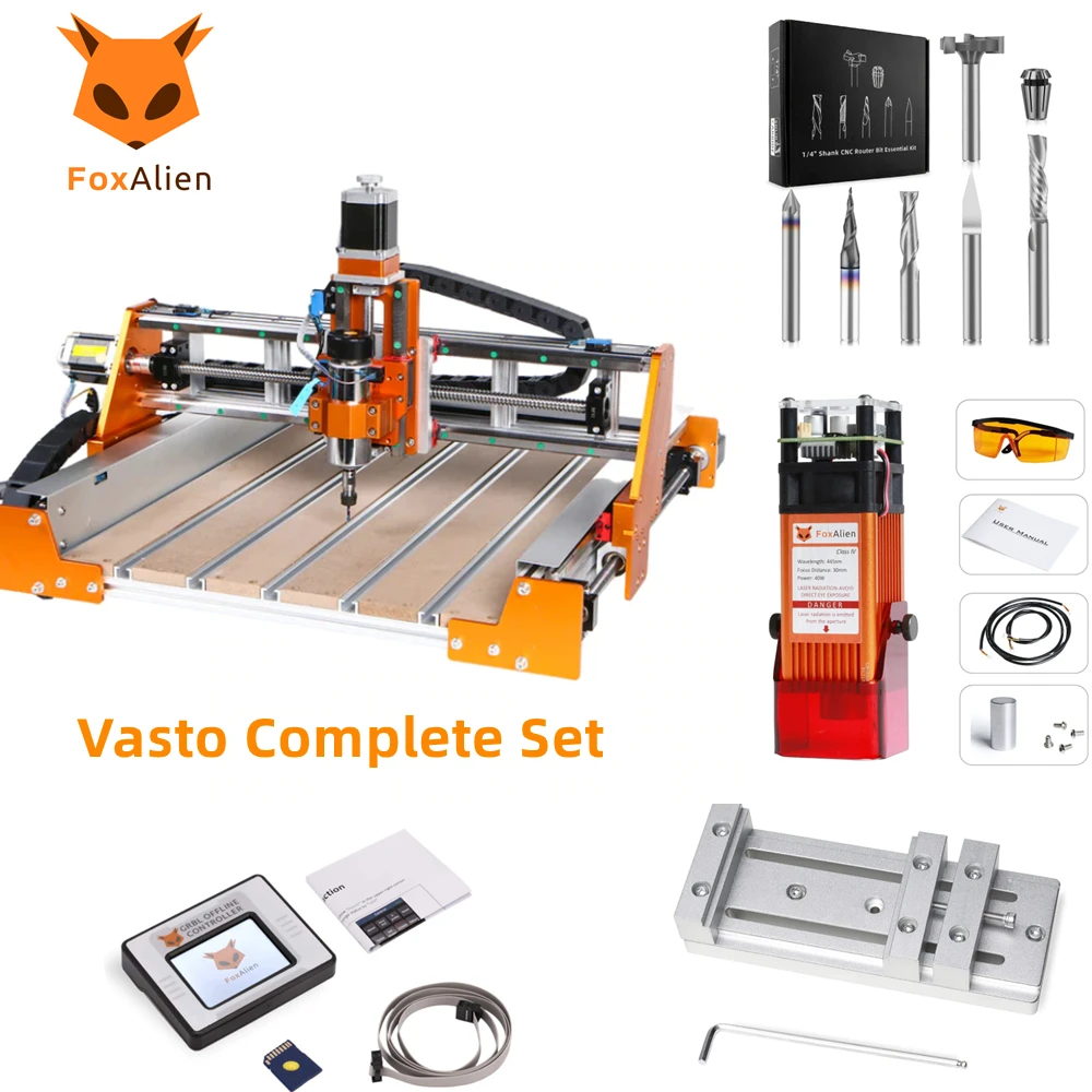 FoxAlien Vasto CNC Engraver Complete Set, 400w Spindle Compa