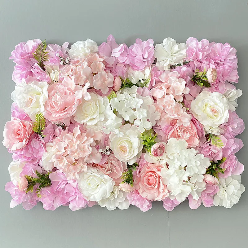 

White Artificial Flowers DIY Wedding Decoration Flower Wall Panels Silk Rose Flower Wedding Party Home Backdrop Decor