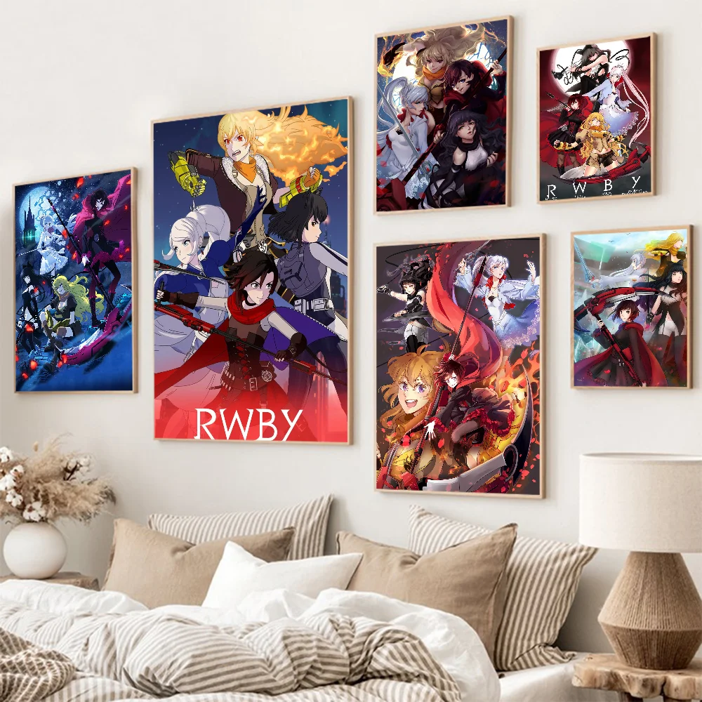Cartoon R-RWBY Anime Posters Sticky HD Quality Wall Art Retro For Home Kawaii Room Decor