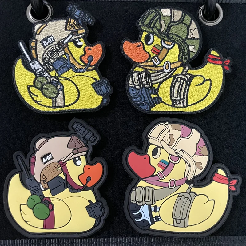 Вышивка в виде утки аппликация милая маленькая Желтая утка военная модель жилет