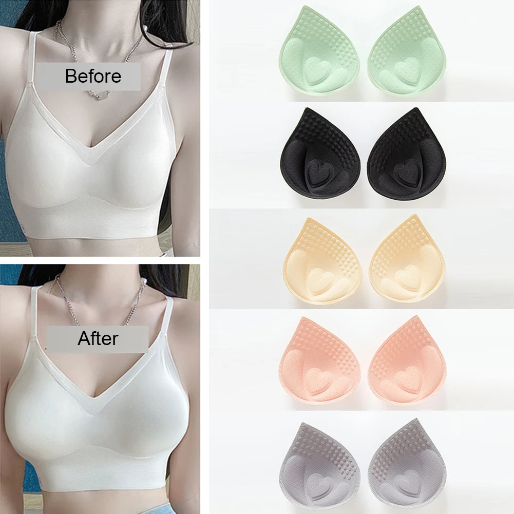 

3D Push Up Bra Pads Inserts Women Underwear Small Breast Lift Breathable Sponge Padded Bra Pad Lining Swimsuit Bra Insert 2pcs
