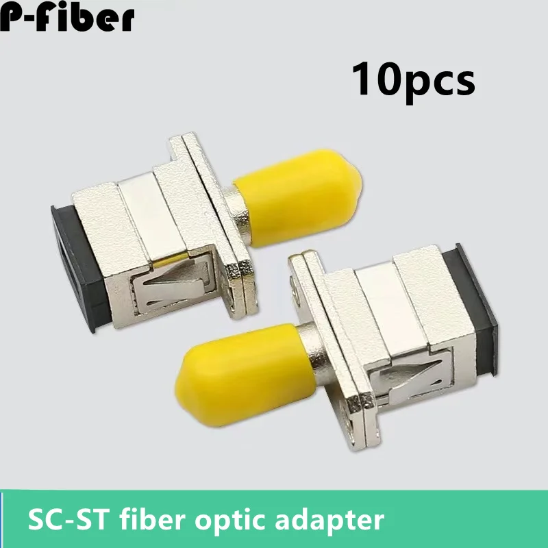 10pcs SC-ST optical fiber coupler converter SC to ST fiber optic adapter flange connector good quality P-Fiber