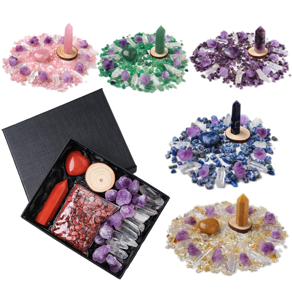 3 вида стилей коробка кристаллов для сбора энергии природные минеральные коробки