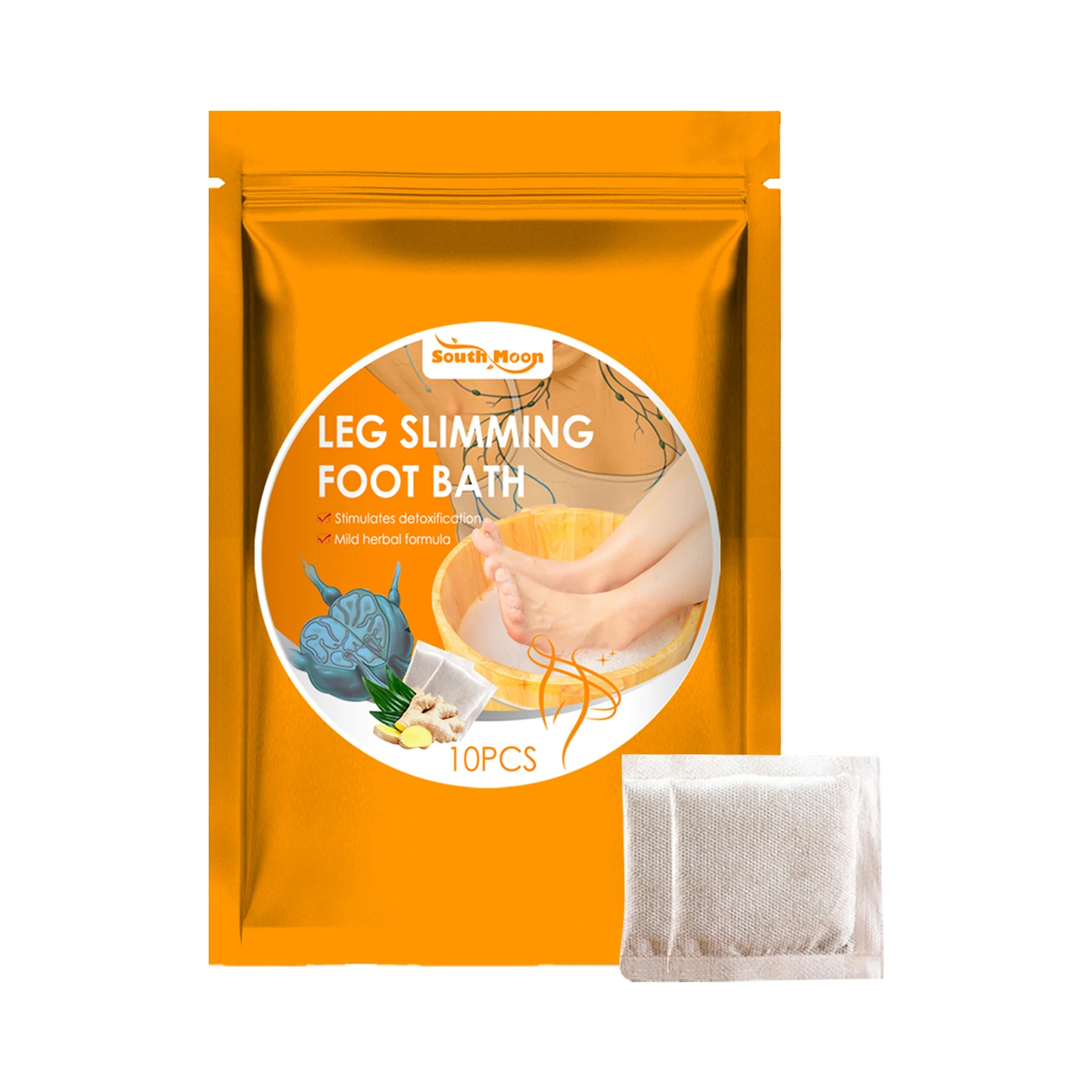 

Lympatic Drainage Ginger Foot Soak 10pcs Bags Foot Bath Bag Feet Bath Powder Foot Spa Packs Herbal Wormwood Ginger Bathing Body