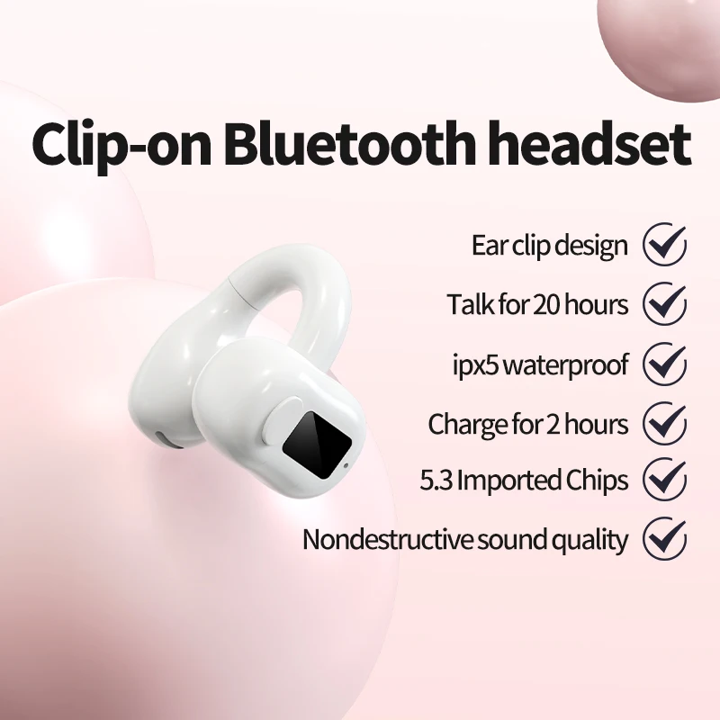 

Ear Type Ear Clip bluetooth-compatible Wireless Headphone Clip New Style Bone Conduction New 2023 Mini Earbud Hooks With Mic