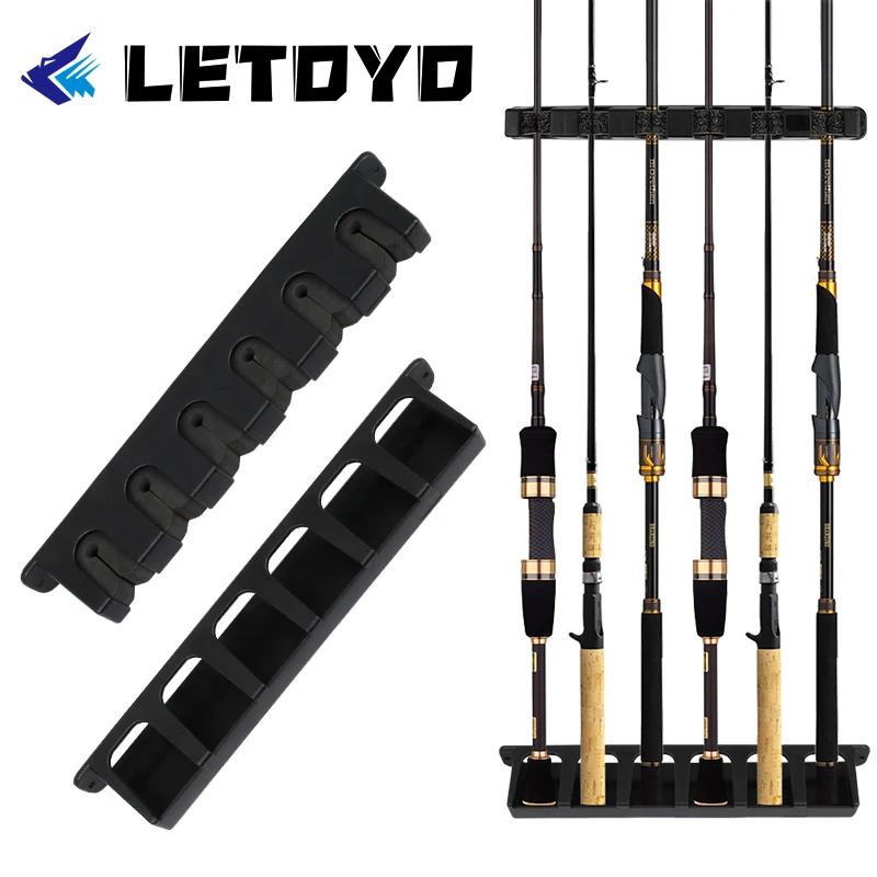 

LETOYO Fishing Rod Holder Vertical Wall Rod Rack Wall Mount Fishing Pole Storage Rack Bracket Holder Store Up to 8 Rods