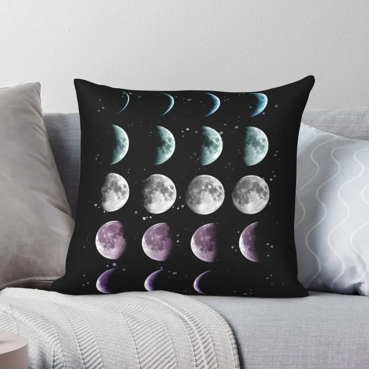 

Квадратная наволочка Moon Phase из полиэстера и льна, бархатная Декоративная Наволочка на молнии, наволочка для подушки, наволочка для комнаты