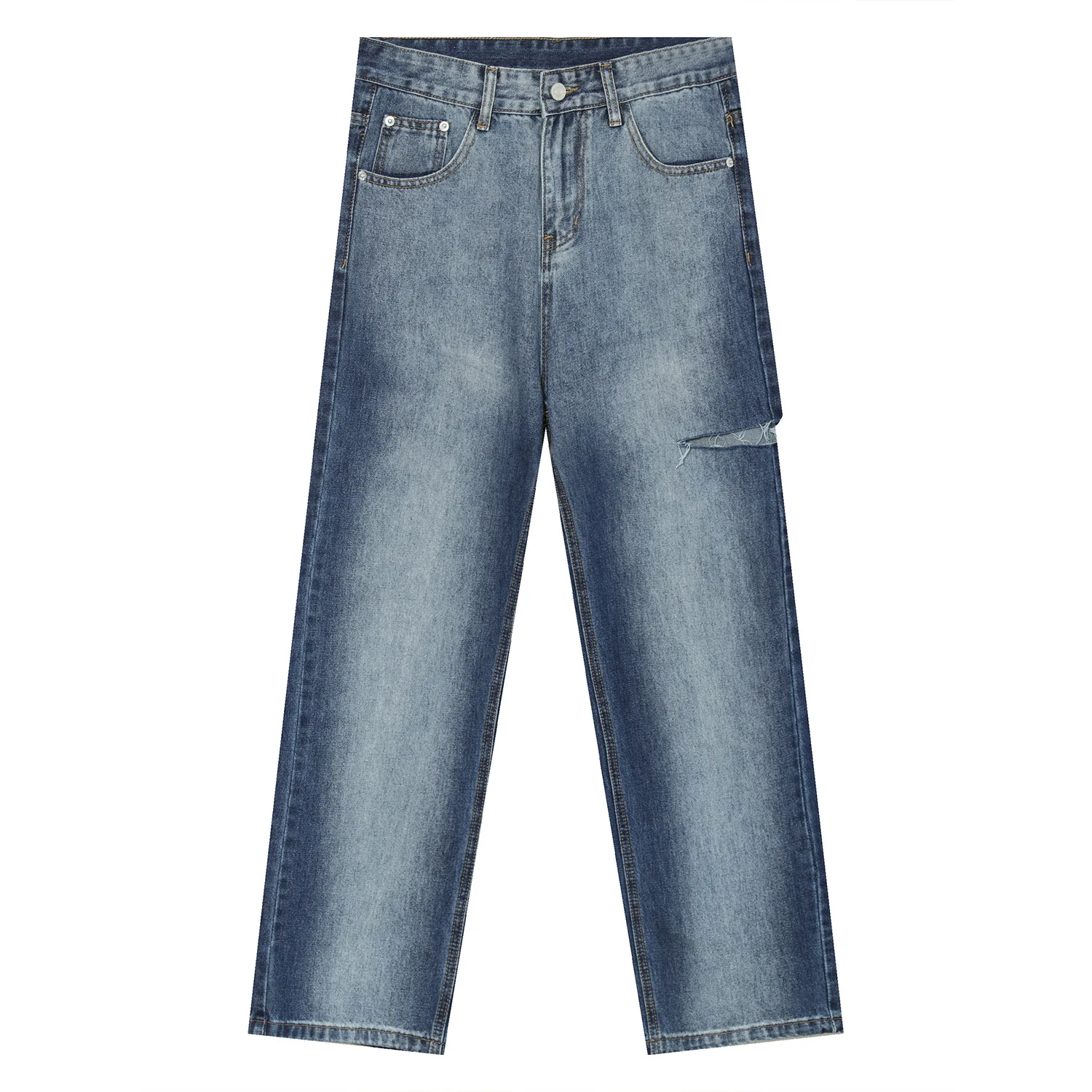 Men's Jeans Men's Trousers Tie-dye Gradient Side Holes Streetwear Men's Clothing Denim Men's Loose Jeans Y2k Clothes Men Jeans