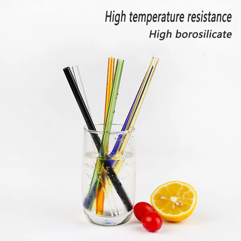 

Трубочки из боросиликатного стекла, экологически чистые многоразовые питьевые соломинки для смузи, коктейлей, бара, аксессуары, соломинки ...