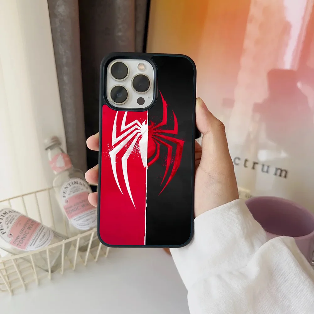 Чехол S-Spider M-Man для телефона IPhone 11 12 13 14 15 16 Plus Pro Max зеркальный акриловый чехол из