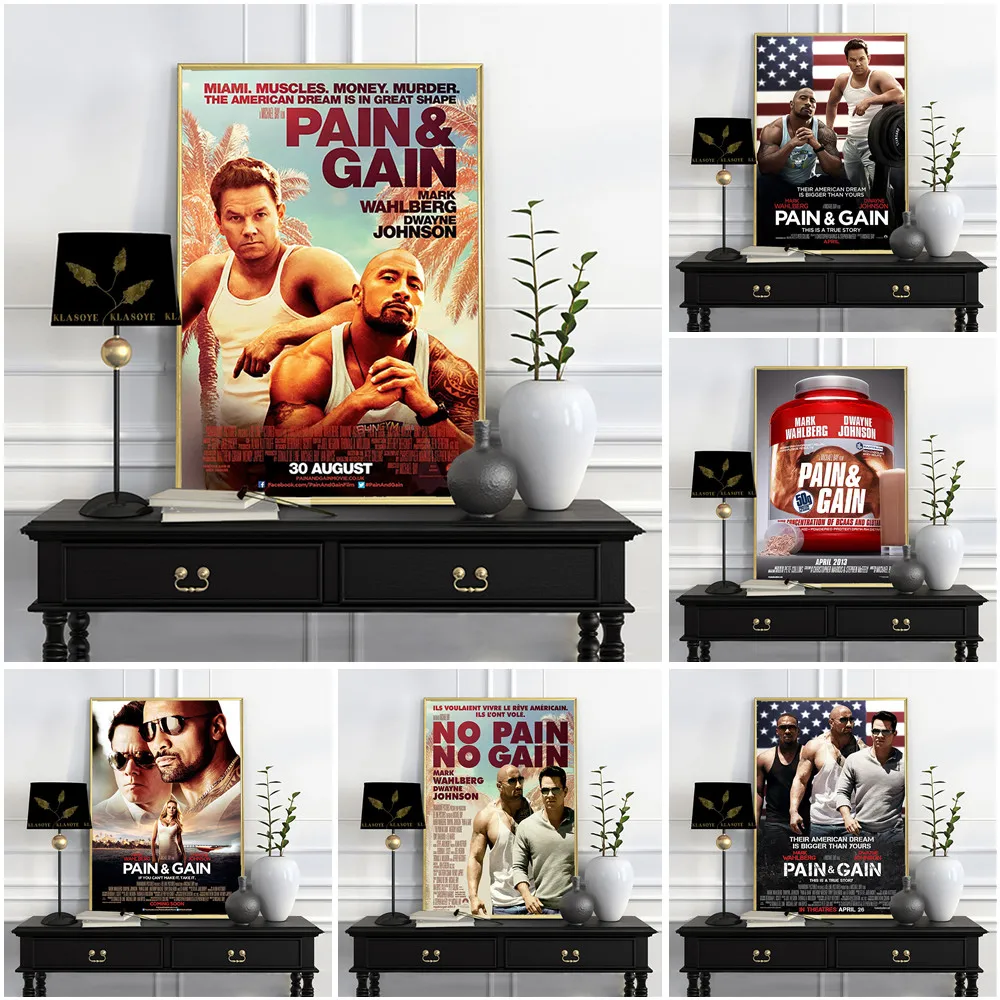 

Pain And Gain Action Crime Film Art Print Poster Movie Character Illustration Canvas Painting Bar Pub Club Wall Picture Decor