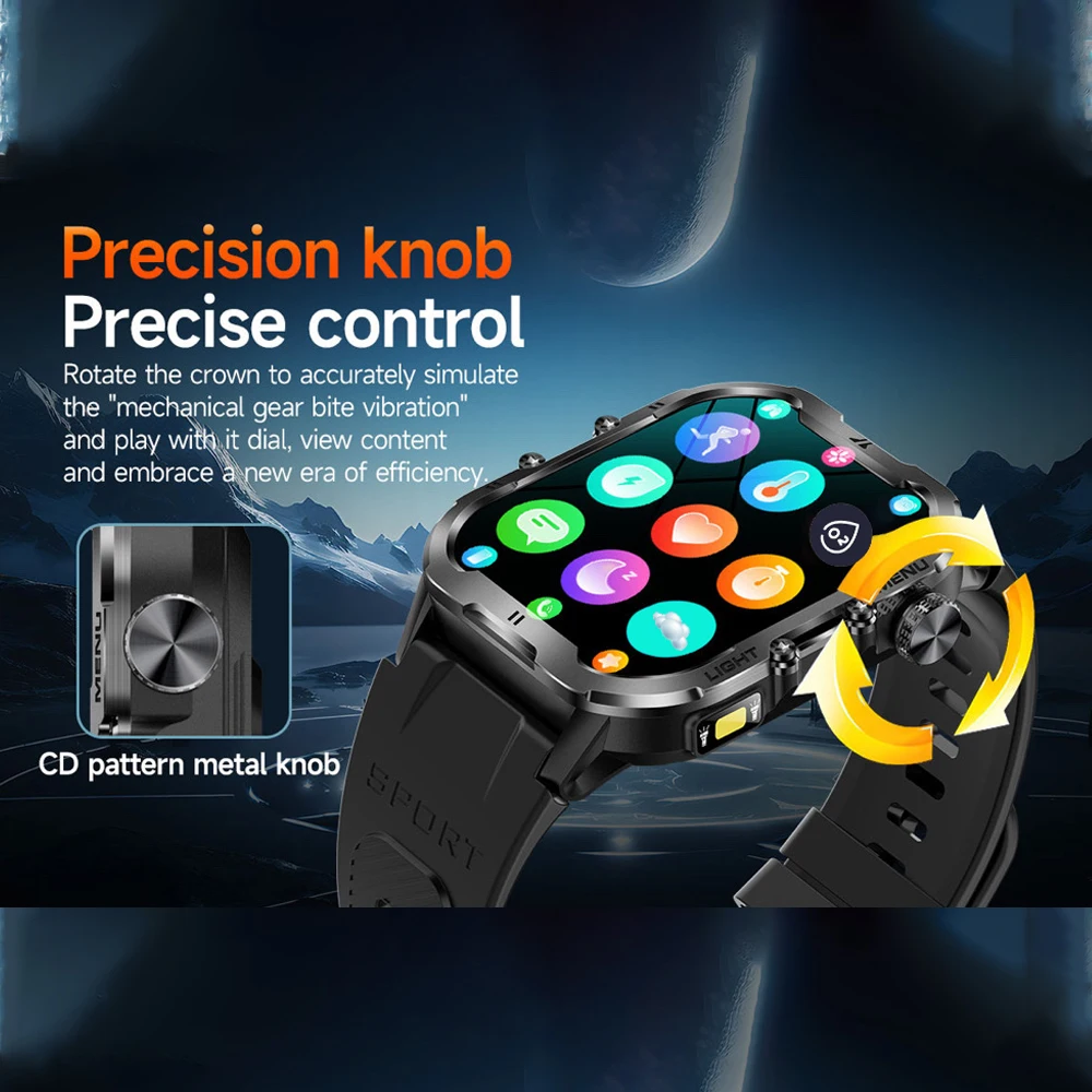 Новинка мужские умные часы с фонариком для занятий спортом на открытом воздухе