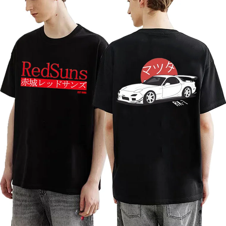 

Anime Initial D Hoodies Mazda RX7 Print T Shirts Men Women Fashion Tees Short Sleeve Streetwear JDM Automobile Culture T-shirt
