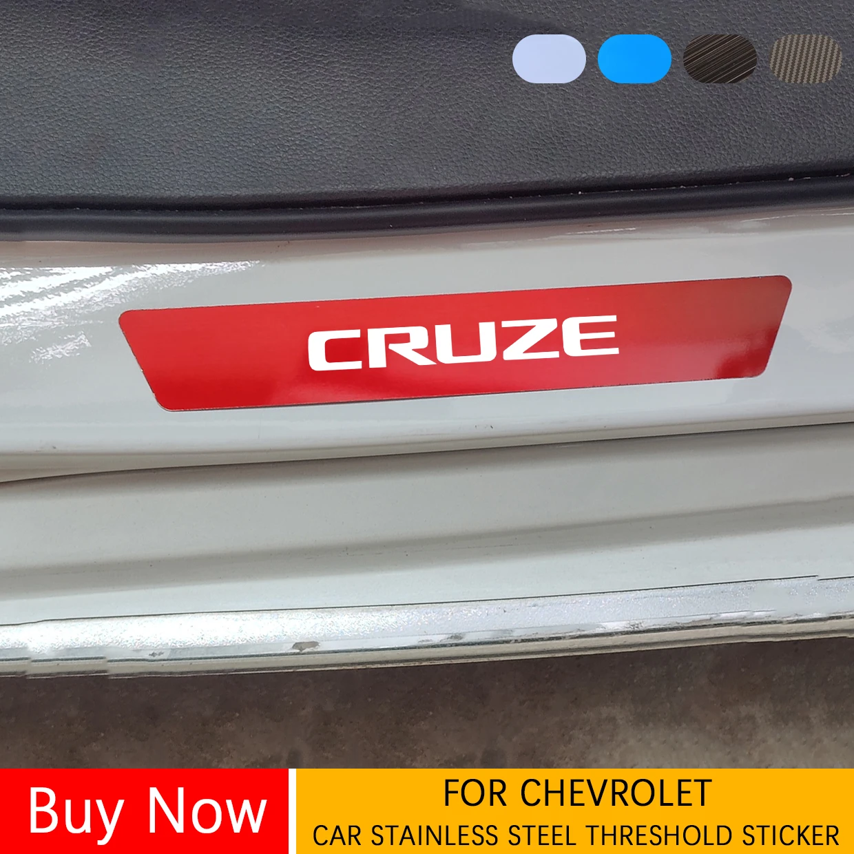 

Car Door Sill Scuff Plate Protector Threshold Pedal Trim Cover For Chevrolet AGILE ZR1 Z71 Z28 VOLT UPLANDER TRAX SILVERADO