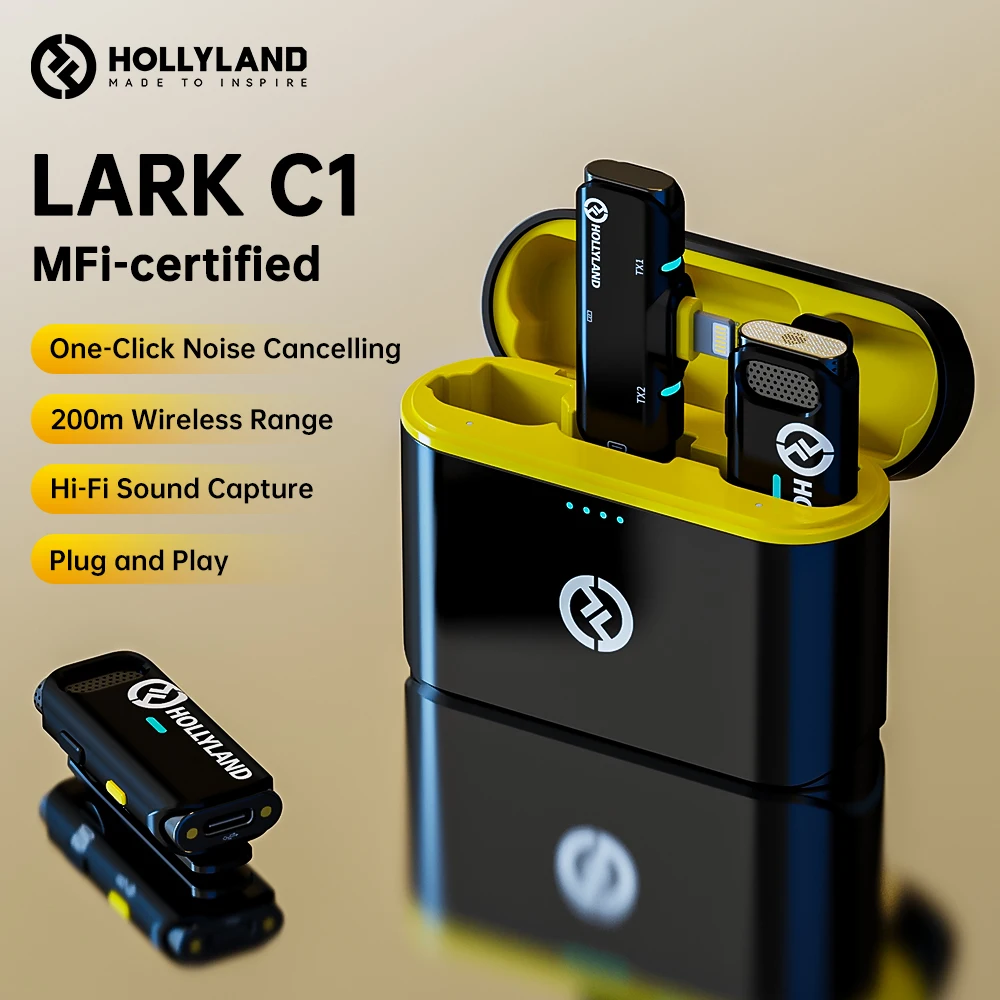 

Hollyland Lark C1 беспроводной петличный микрофон для iPhone 200 м Диапазон MFi Сертифицированный беспроводной микрофон для прямой трансляции Vlog