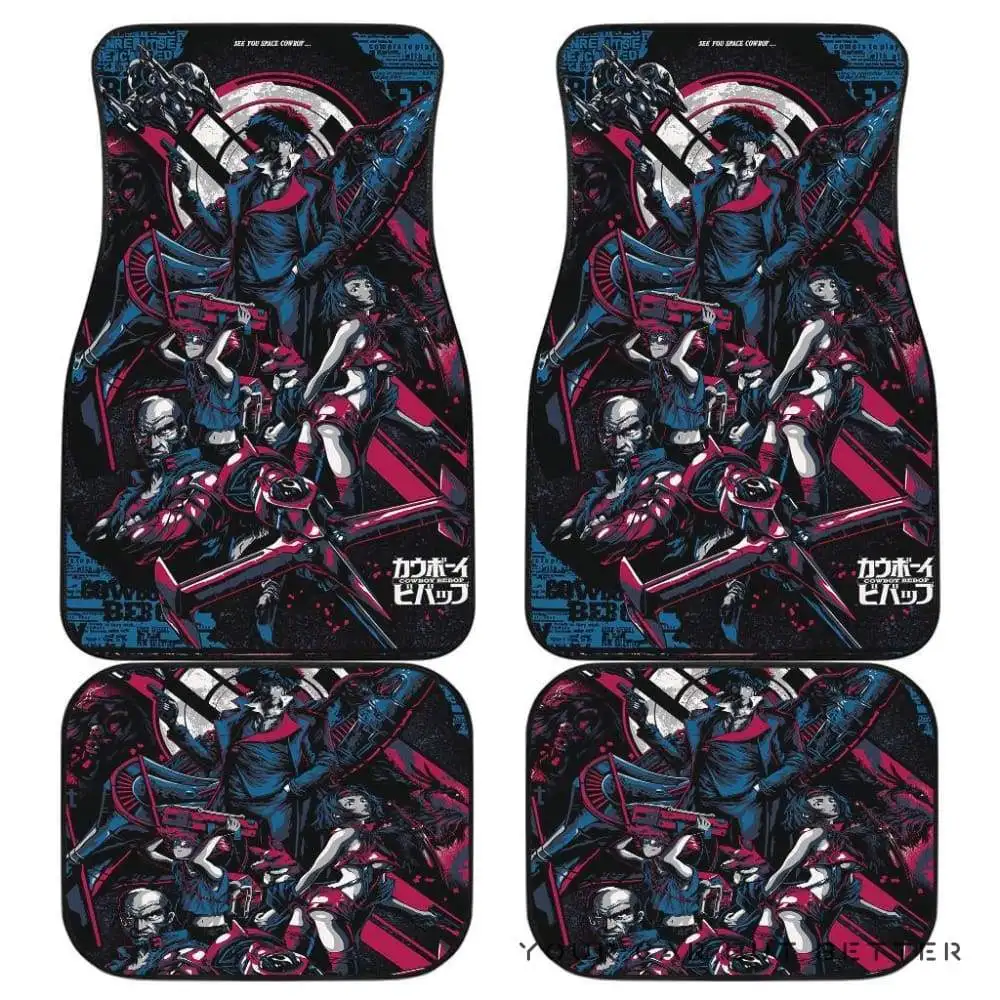 

Sage Green Car Floor Mats, Hippie Car Mat Cowboy Bebop Front and Back Car Floor Mats, Japanese Anime Car Accessories