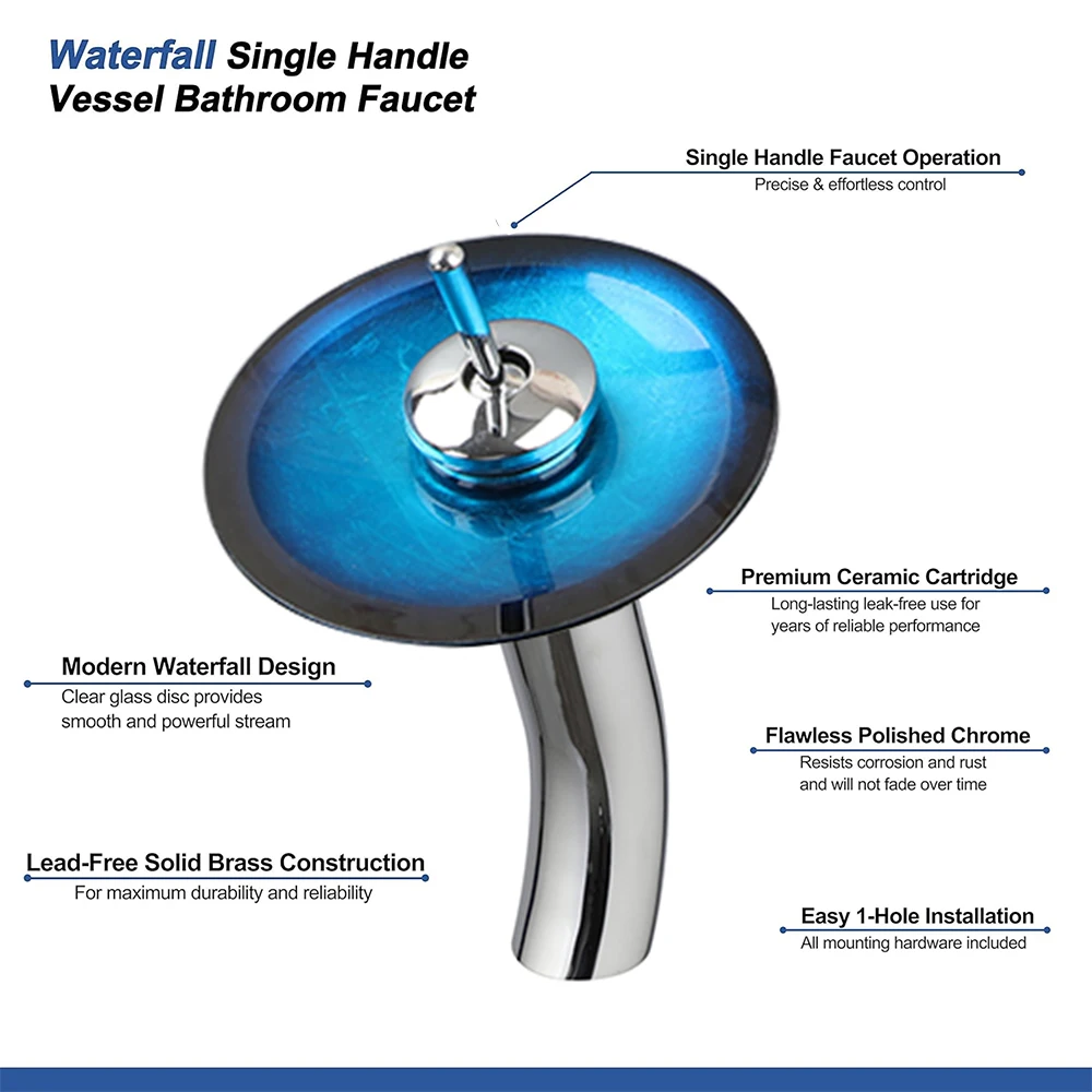 KEMAIDI водопадный смеситель для ванной комнаты раковины хромированный излив из