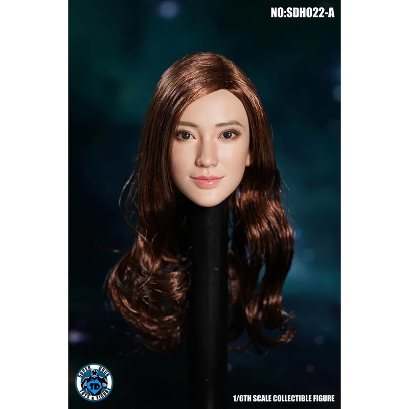 

SUPER DUCK SDH022 1/6 Scale Asia Beauty Girl Long Hair Head Sculpture Model Accessories for 12" Women Wheat Body Figure