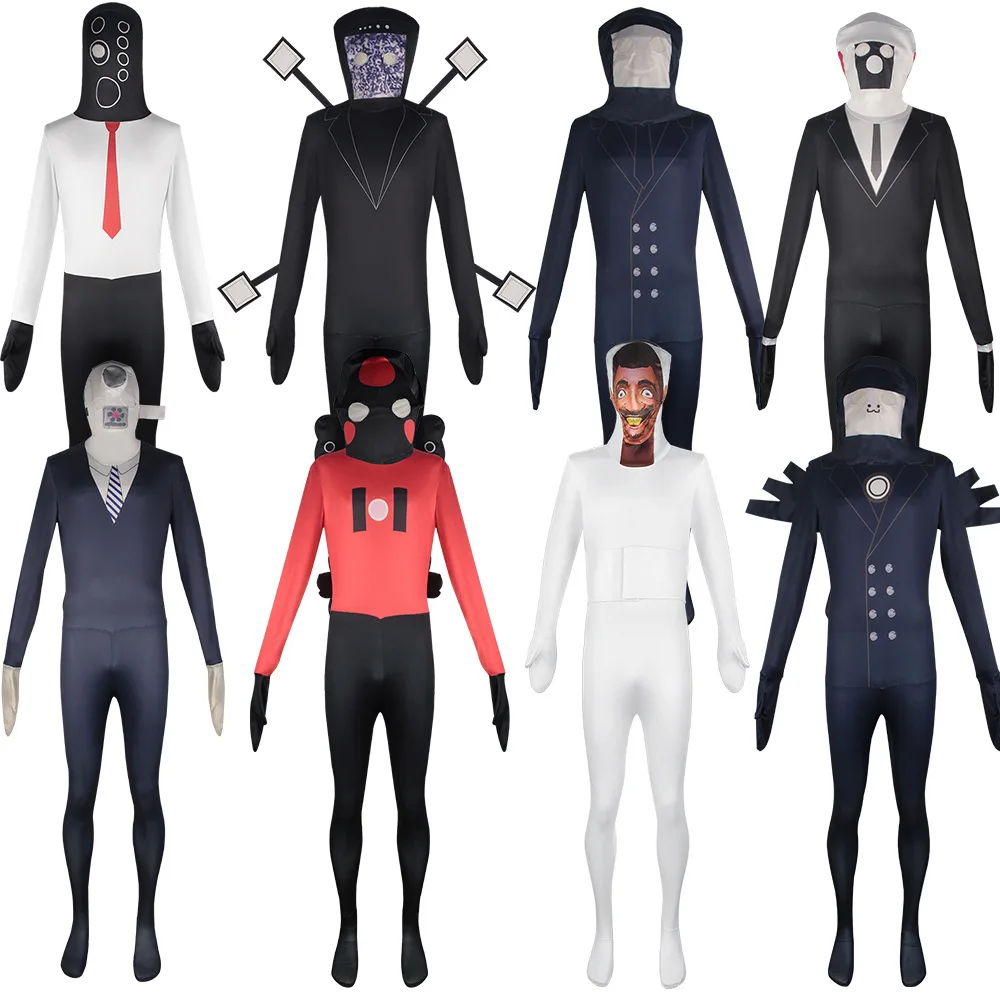 Костюм для косплея Skibidi унитаз мужской комбинезон с динамиком ТВ-костюм