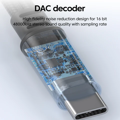 Аудиоадаптер для наушников типа C 3,5 AUX USB C на двойной разъем 3,5 мм, кабель ЦАП, чип Hi-Fi, звук для iPhone 15 16 Samsung