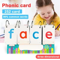 252 pcs english phonics calendar word card kids toy educational learning flashcards sight words kids gift
