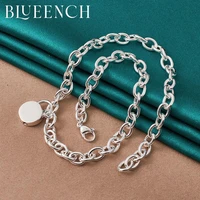 blueench 925 sterling silverlock buckle pendant simple necklace for women proposal wedding party charm fashion jewelry