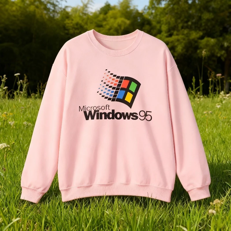 Фото Толстовка с круглым вырезом в стиле ретро Windows 95, винтажная толстовка в геймерском стиле, персонализированная одежда, толстовка с рисунком, толстовка унисекс с капюшоном №4