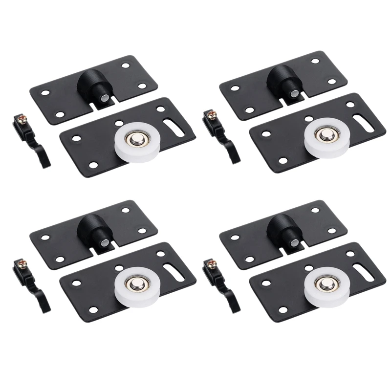 

4Pcs/Set Iron Wardrobe Door Wheel Cabinet Wheel Cabinet Sliding Door Roller Set Drawer Door Pulley 3.3X1.8X0.1Inch