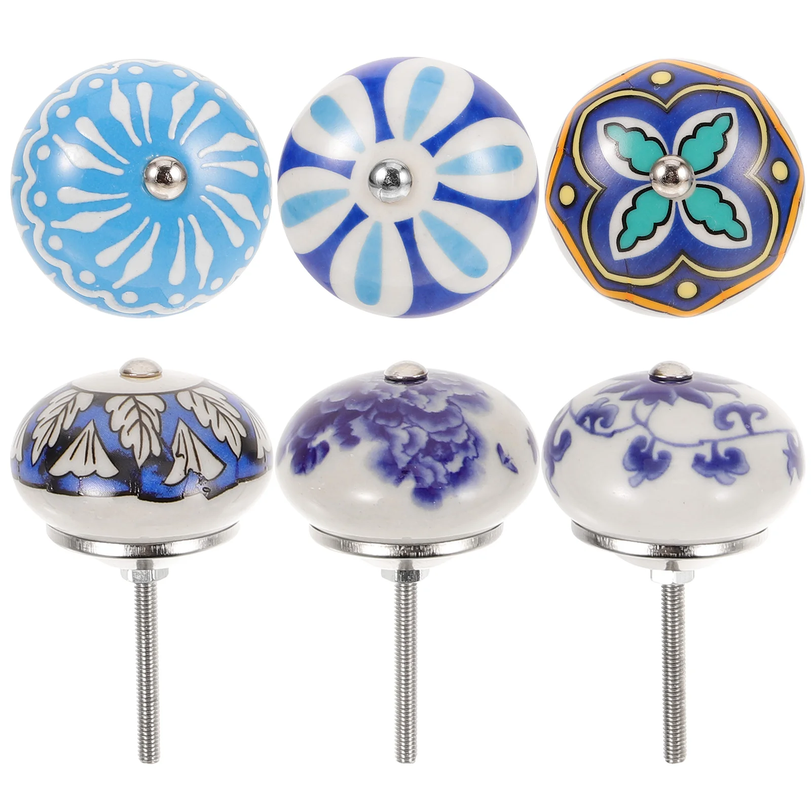 

6pcs Cabinet Knob Single Hole Ceramic Handle Single Hole Drawer Knob Supply