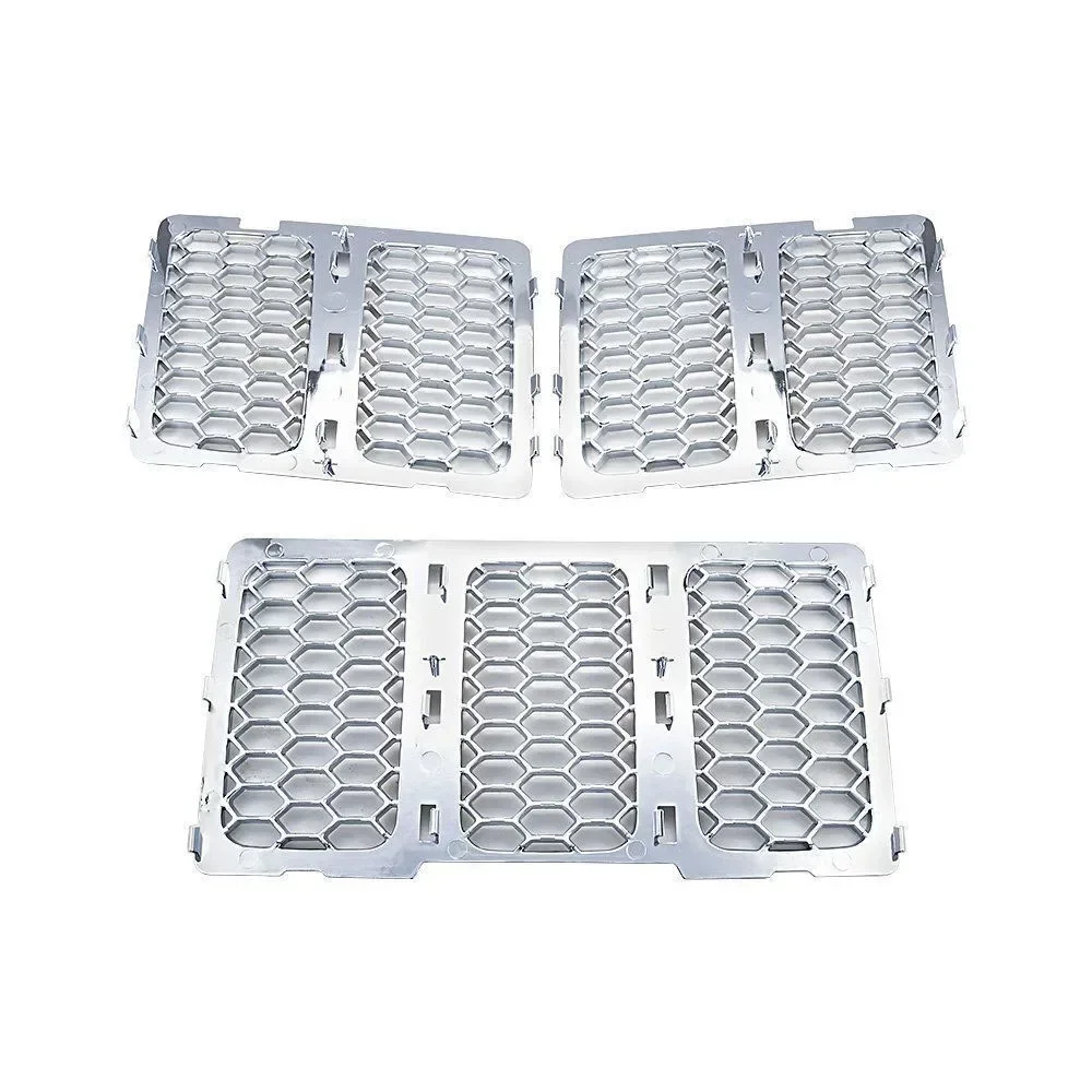 

Передняя решетка автомобиля, накладка на решетку, 3 шт., передняя вставка из АБС-пластика, сотовая решетка, сетка для Jeep Grand Cherokee 2014-2016