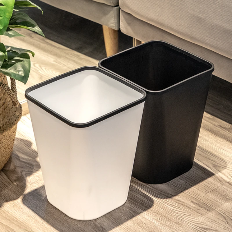 Nordic Garbage Bin Trash Can Kitchen White Black Plastic Bathroom Waste Bin Living Room Cleaning Tools Lixeira Home Products