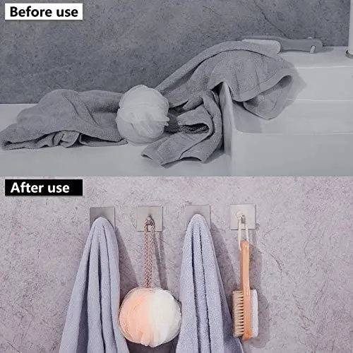 

Self Adhesive Hooks for Kitchen Bathroom Home Door Towel Coat Key Robe 6 Packs Silver coat wall hanger hook cocina accesorio