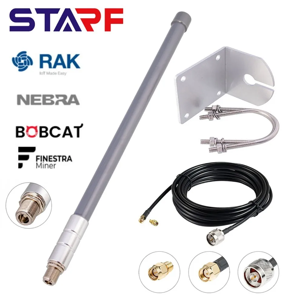 

Комплект антенны 9dBi US915 EU868 МГц, Майнер для гелия Hotspot, наружная LoRa антенна N, женская для RAK Nebra Bobcat Miner 300 LoRaWAN