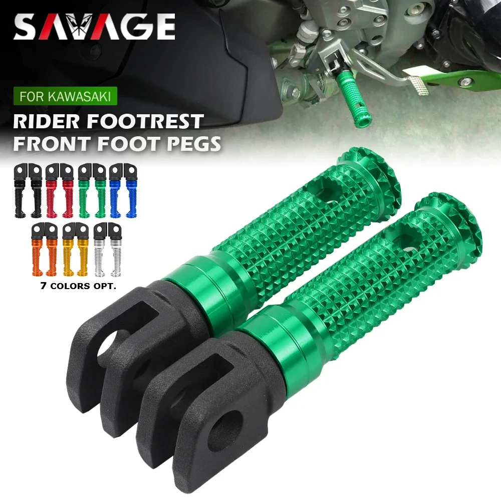 

Front Footrest Foot Pegs Pedal For KAWASAKI Z900 Z650 Z400 Z300 VERSYS 650 1000 X300 NINJA 250 300 ZX14R ZRX1200 Rider Footpegs