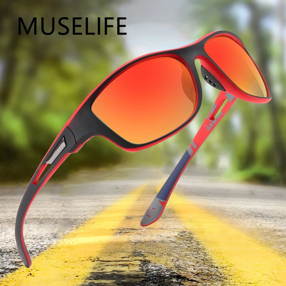 Фото Солнечные очки MUSELIFE поляризационные UV400 для мужчин и женщин зеркальные винтажные