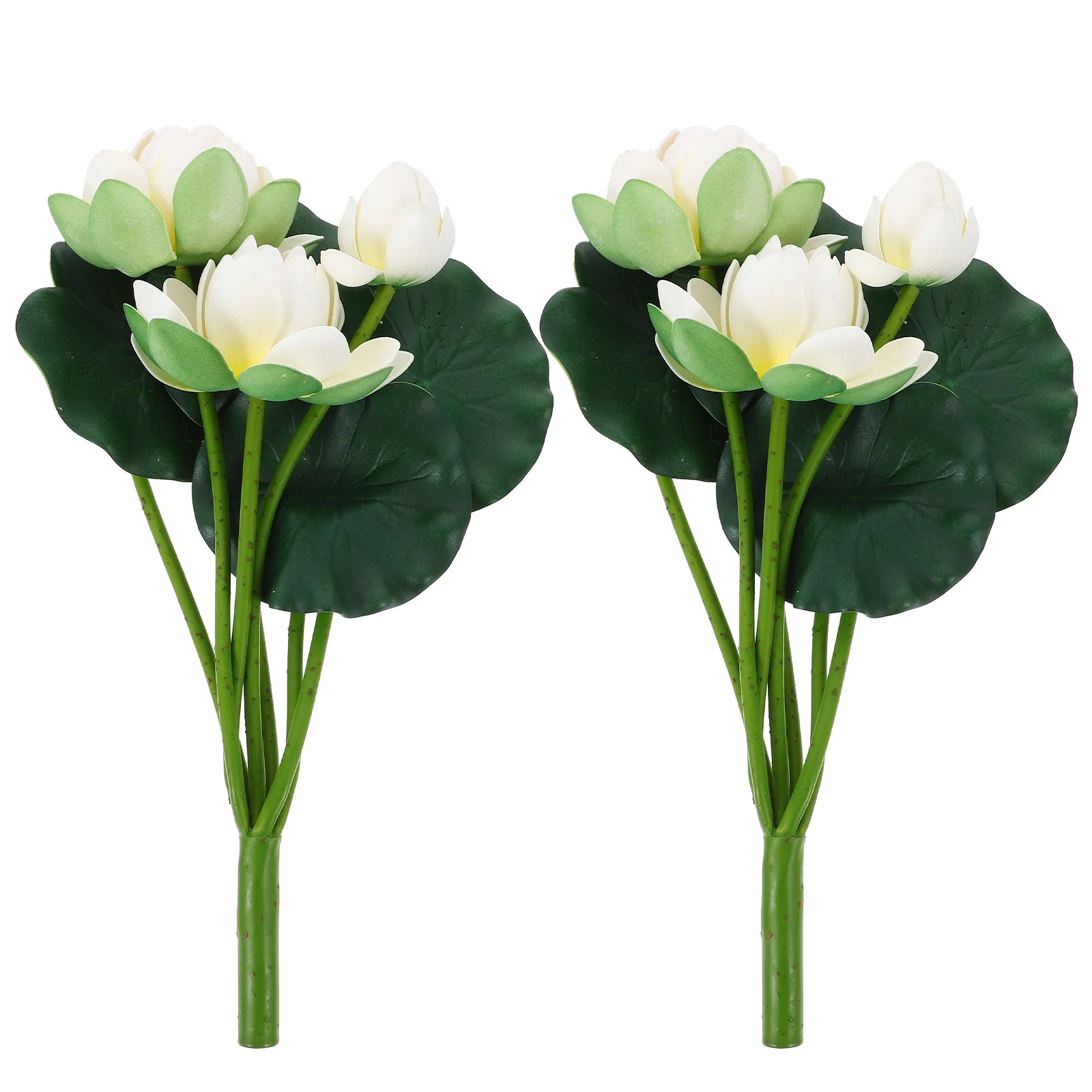 

2 Pcs Lavender Artificial Flowers Simulation Lotus Decoration Small Water Lily Photo Props Lifelike White Bride
