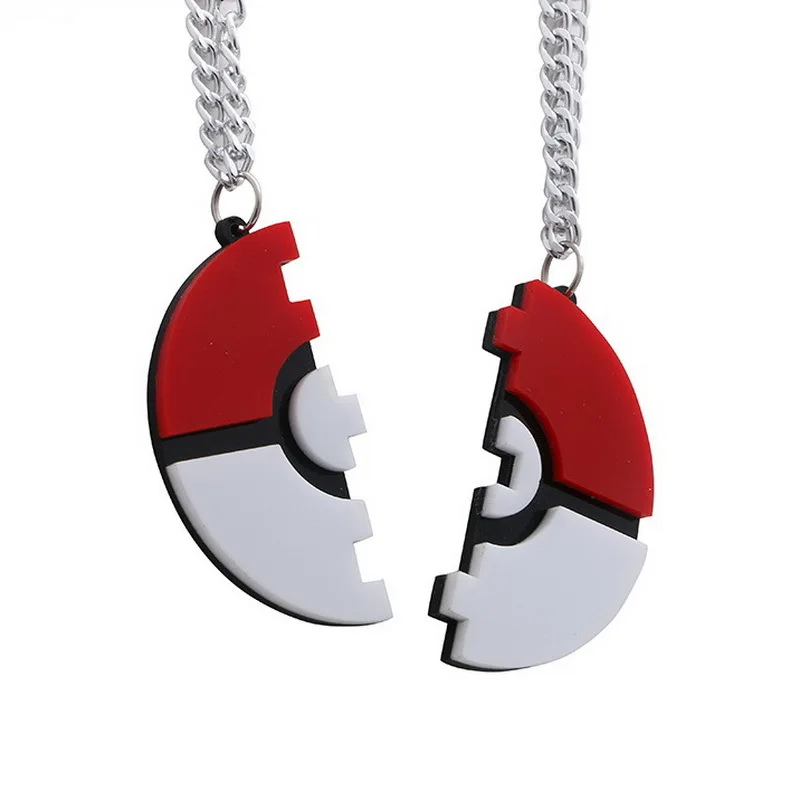 

Pokemon Pokeball Couple Necklace Women Men Anime Cosplay Acrylic Pendant Accessories Cartoon Jewelry for Adult Toy Birthday Gift