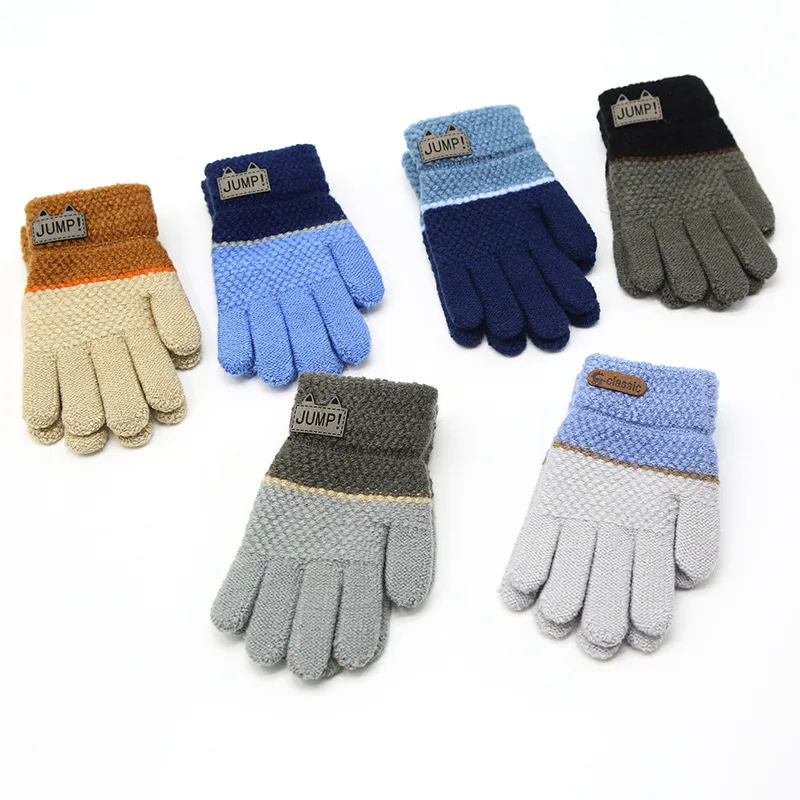 

Осенне-зимние мягкие вязаные детские перчатки, теплые детские варежки, детские перчатки с рисунками из мультфильмов, однотонные сшитые перчатки, аксессуары